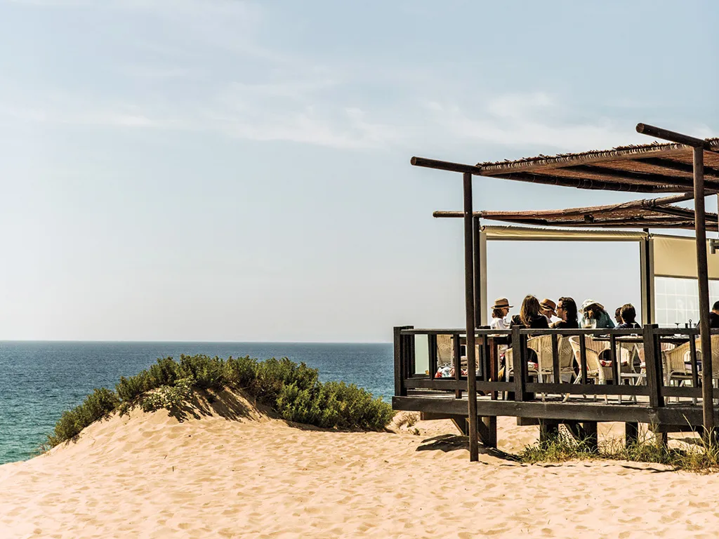 Beach restaurant terrace overlooking the Atlantic, Comporta